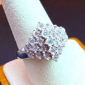 Monture diamond .5ctw round white diamond rhodium over sterling silver ring